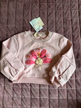 NWT Truly Me Pink Thanksgiving/Turkey Pullover Sweatshirt 3T